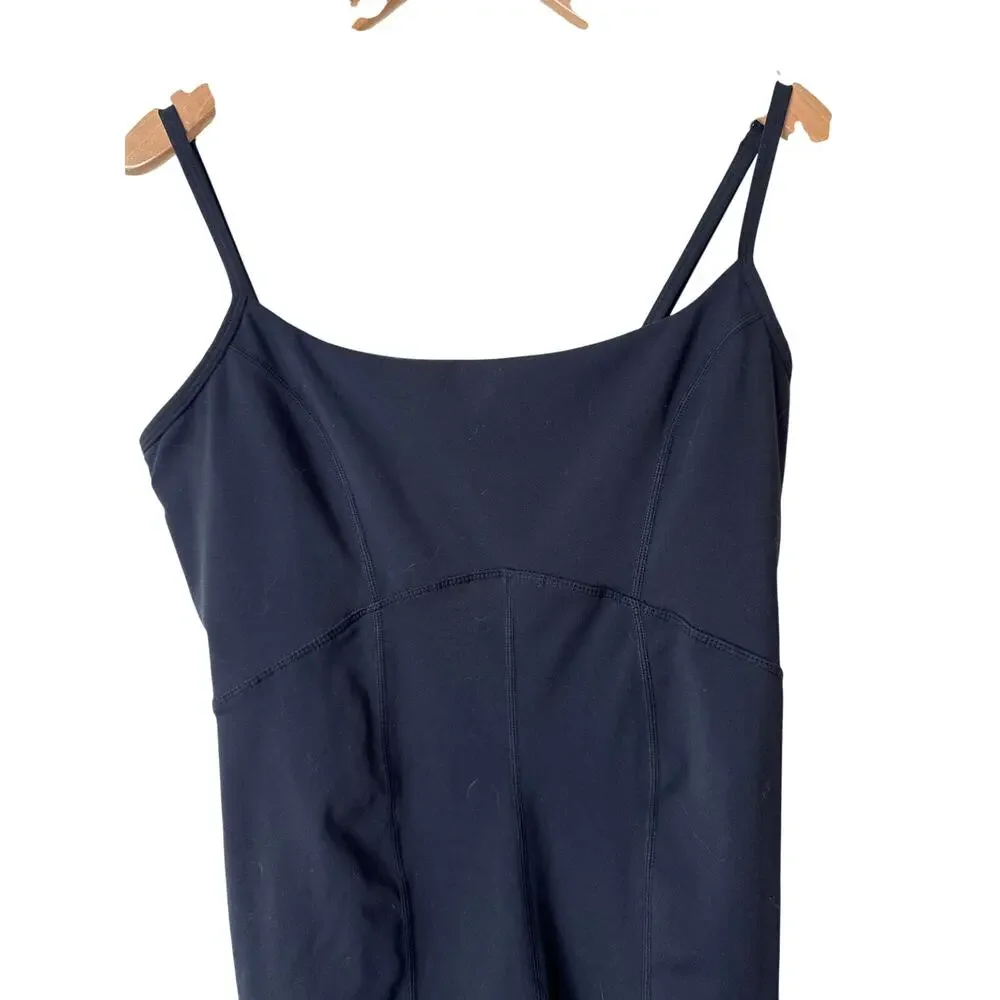 LSPACE Go the Distance Strappy Back One Piece Jumpsuit Size Large BLACK